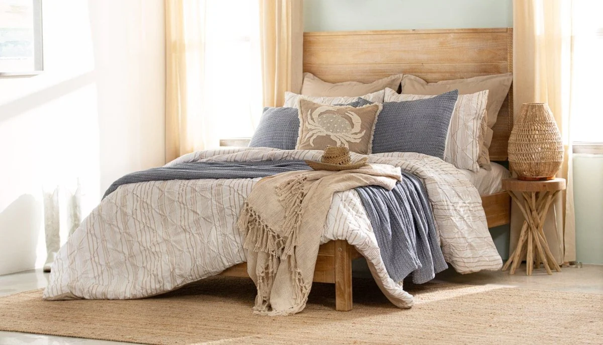 Solid Kantha Pick Stitch Yarn Dyed Cotton Woven Quilt/Coverlet Set - Image 44