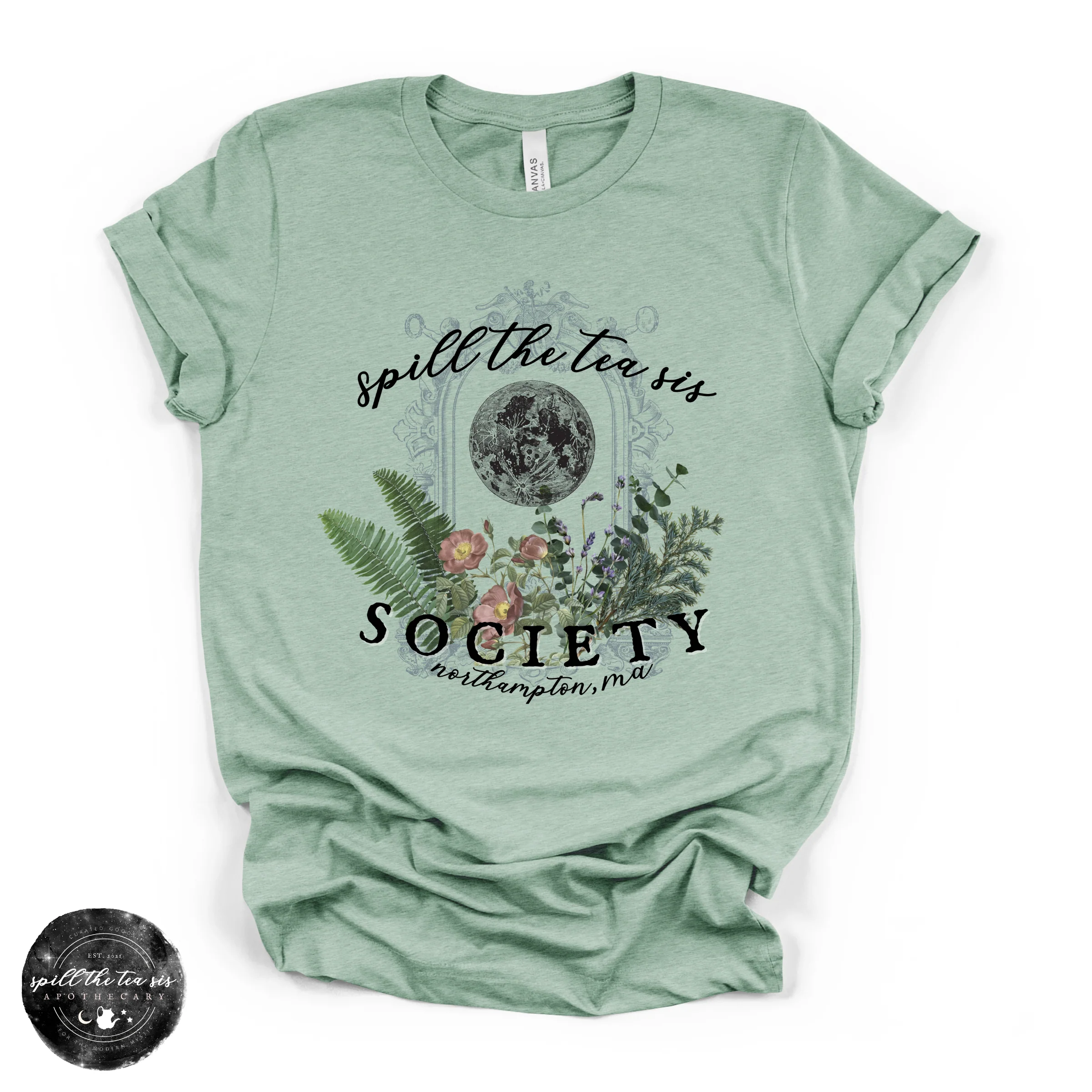 Spill The Tea Sis Society Tee | Witchy Community Graphic T-Shirt - Image 2