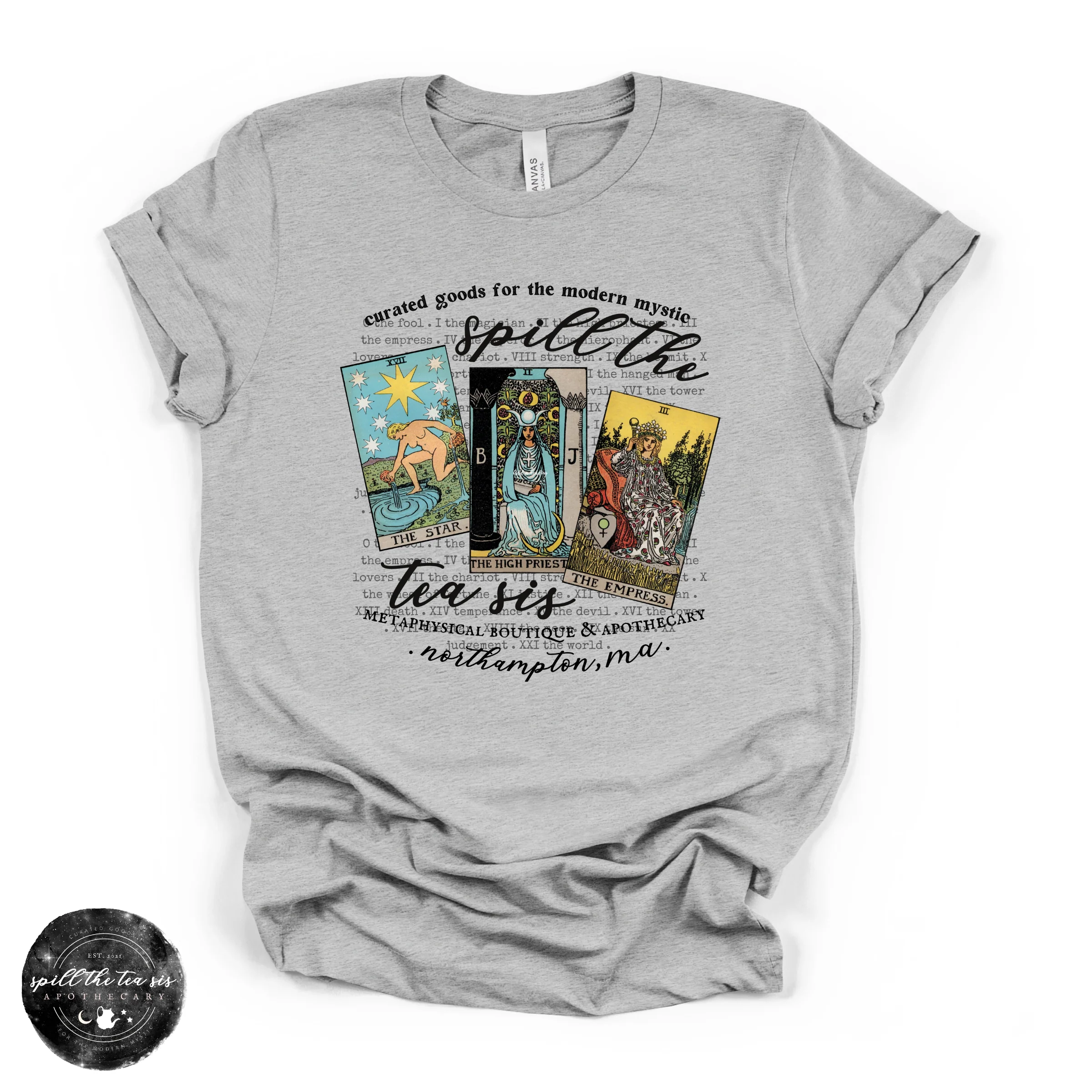 Spill The Tea Sis Tarot Tee | Witchy Tarot Graphic T-Shirt - Image 2