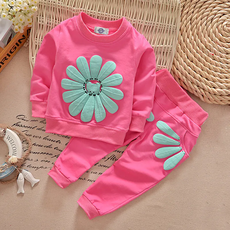 Spring Autumn Floral Outfit Set for Girls - Image 10