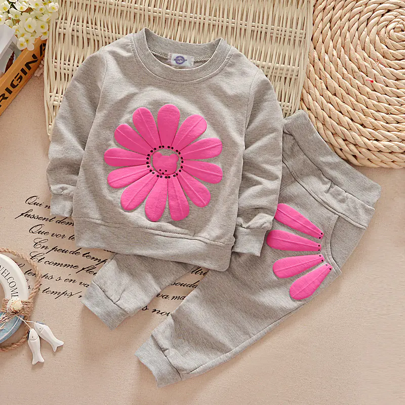 Spring Autumn Floral Outfit Set for Girls - Image 14