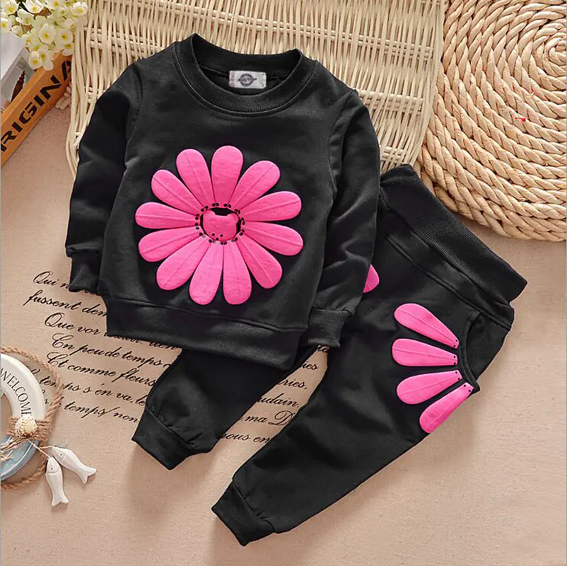 Spring Autumn Floral Outfit Set for Girls - Image 17