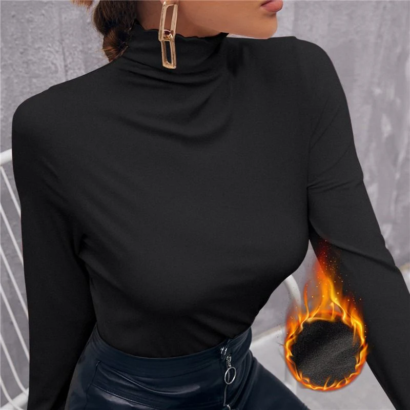 Spring Autumn Turtleneck T-shirt Women All-Match Top Shirt Soft Comfortable Inner Top Casual Long Sleeve T-shirt Office Wear - Image 15