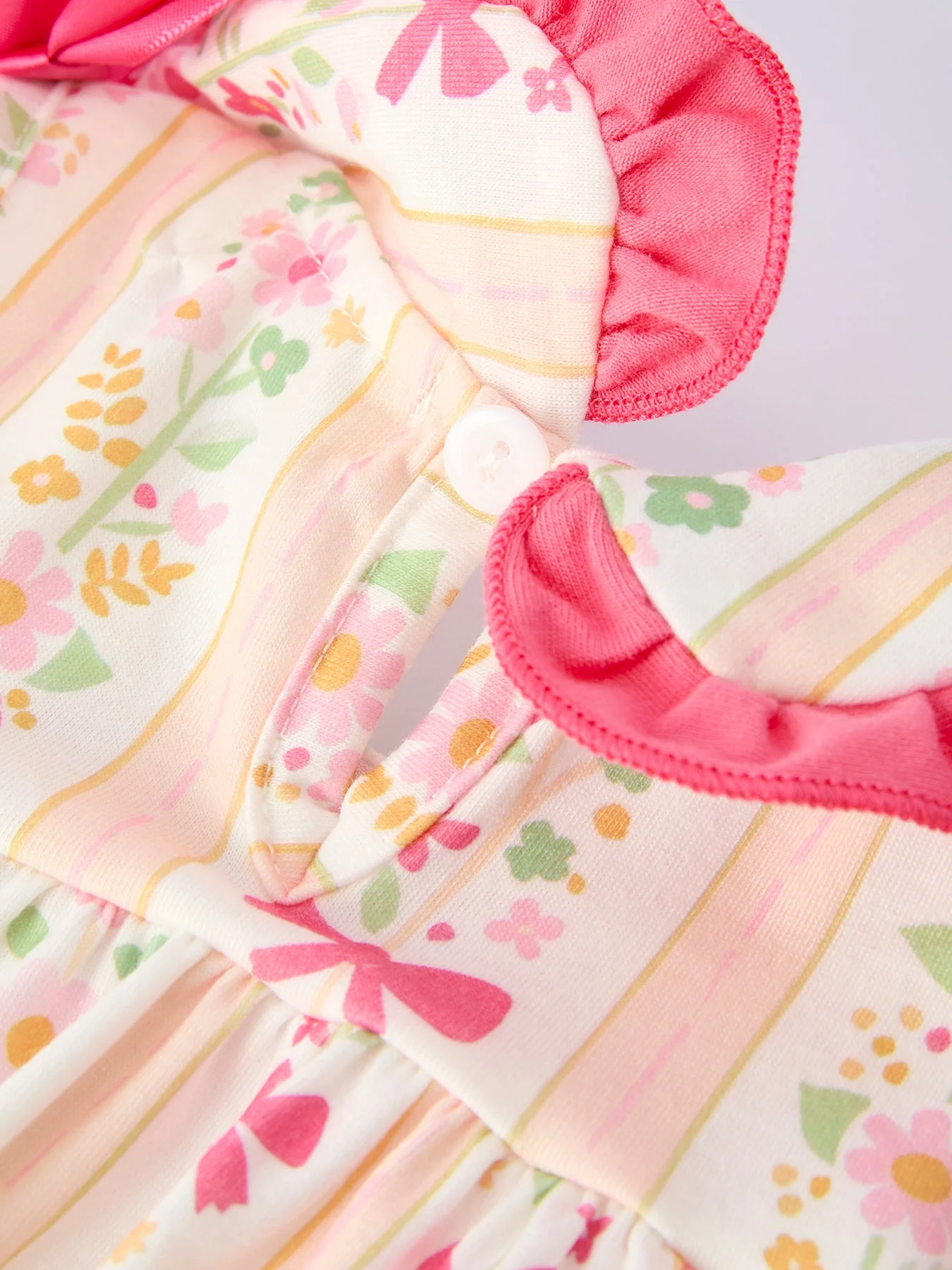 Spring Floral Bow Ruffle Girl Bloomer Set - Image 4