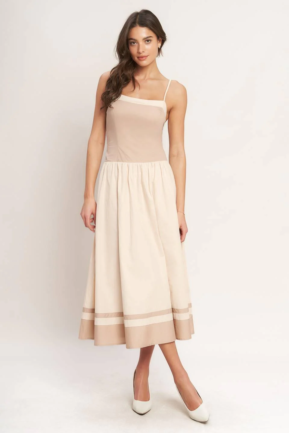 Spring Harmony Color Blocked Midi Dress - Image 3