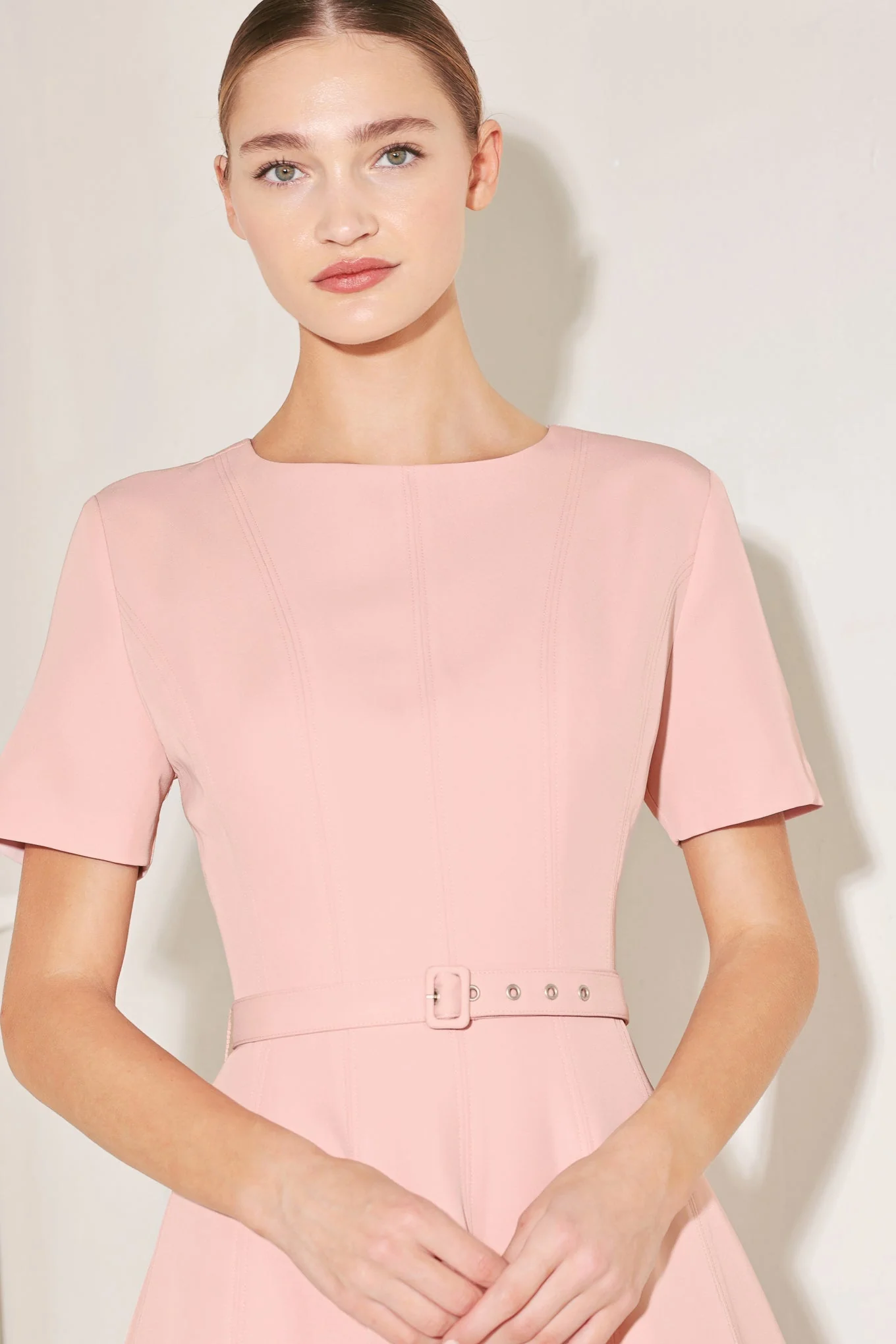 Spring Icon Pink Woven Midi Dress - Image 2