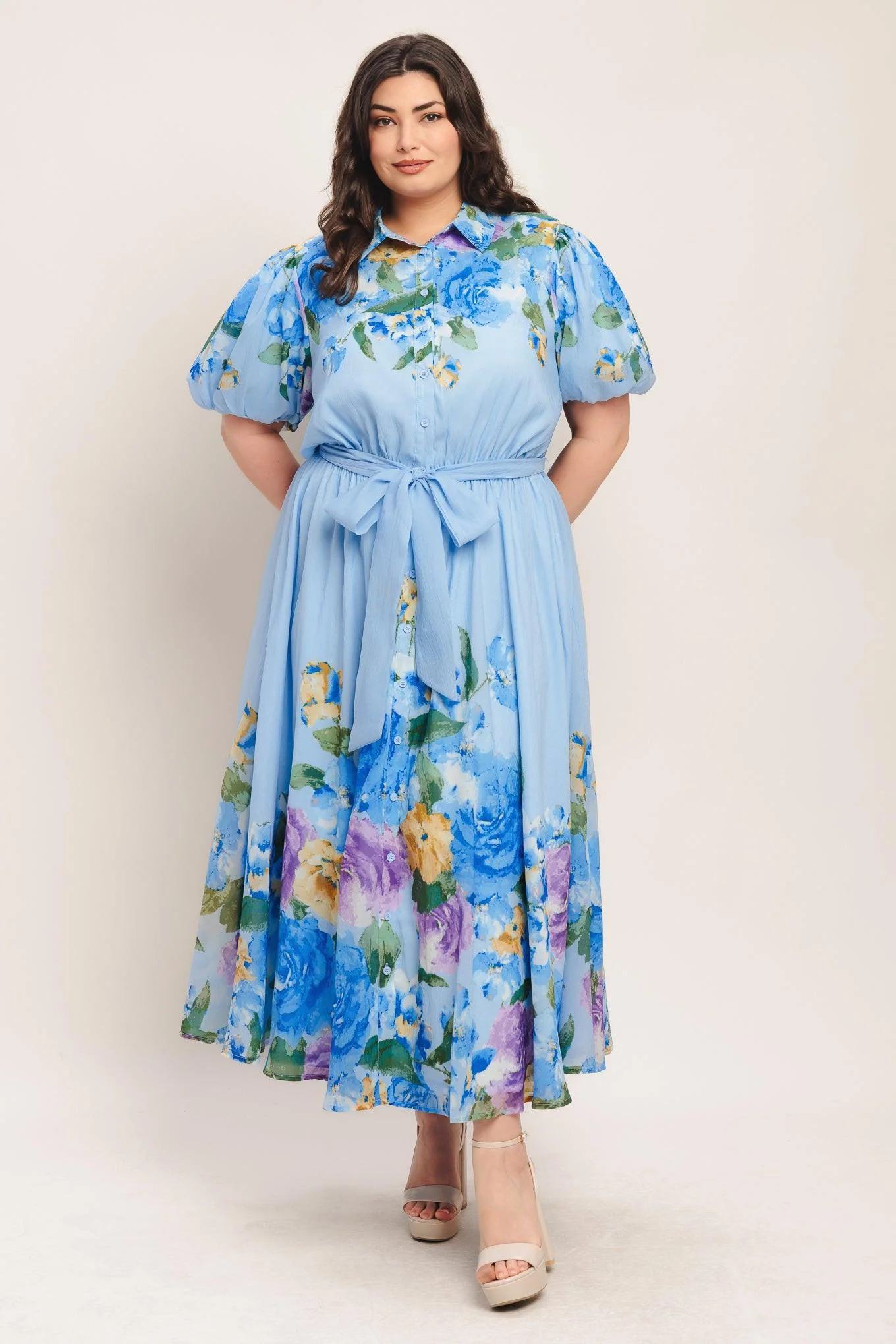 Springtime Sweetheart Woven Midi Dress - Image 13