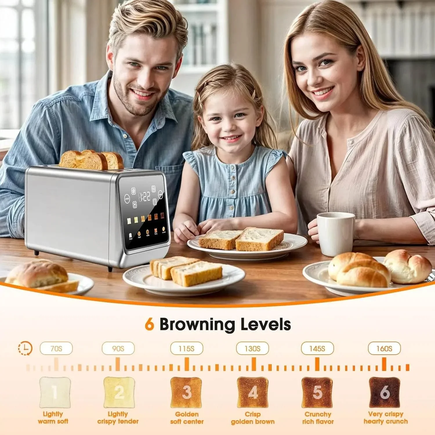 Stainless Steel Smart Digital Toaster - Image 4