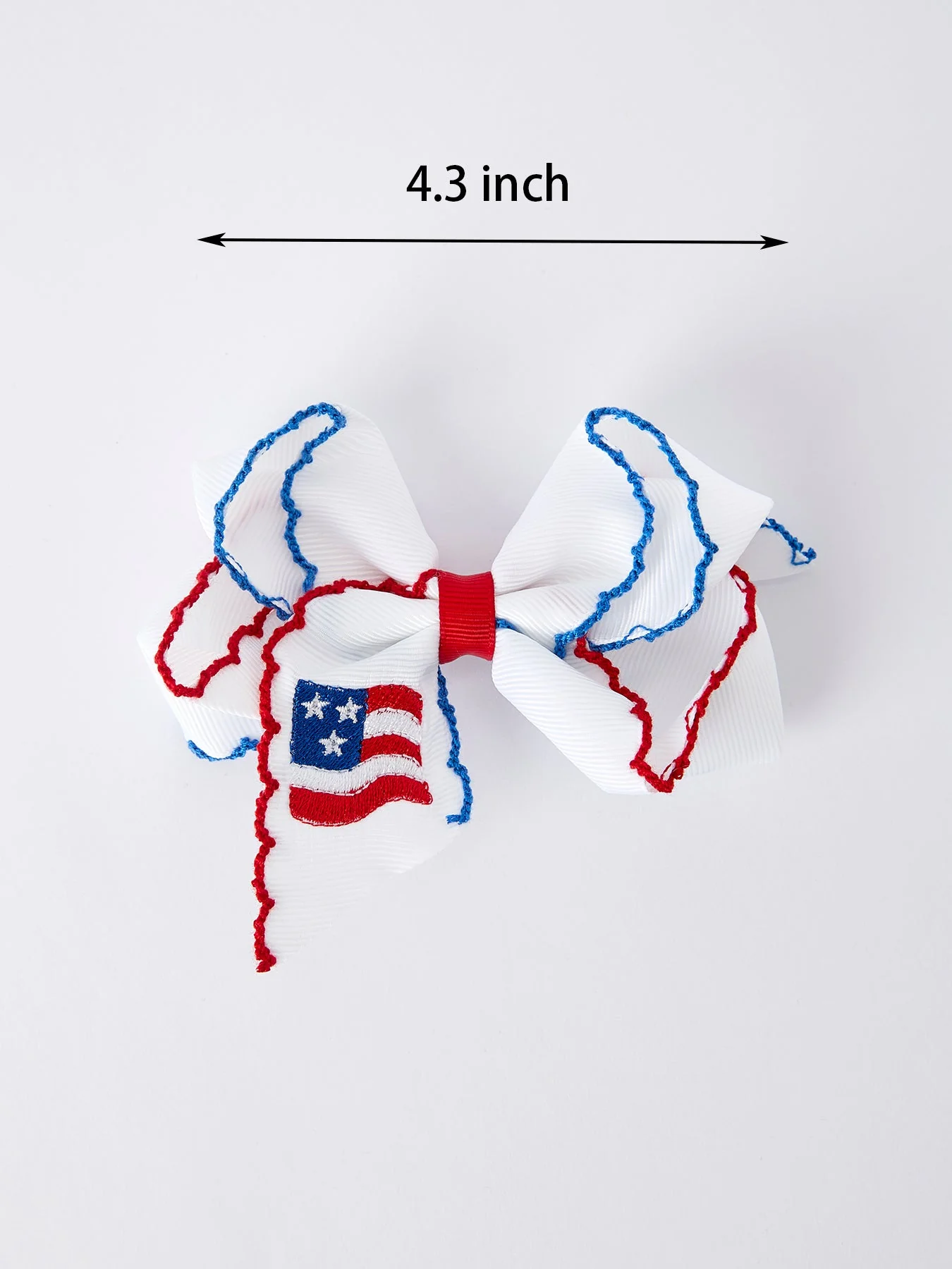 Stars & Stripes Flag Hair Bow – Toddler Girls July 4th Hair Accessory - Image 3