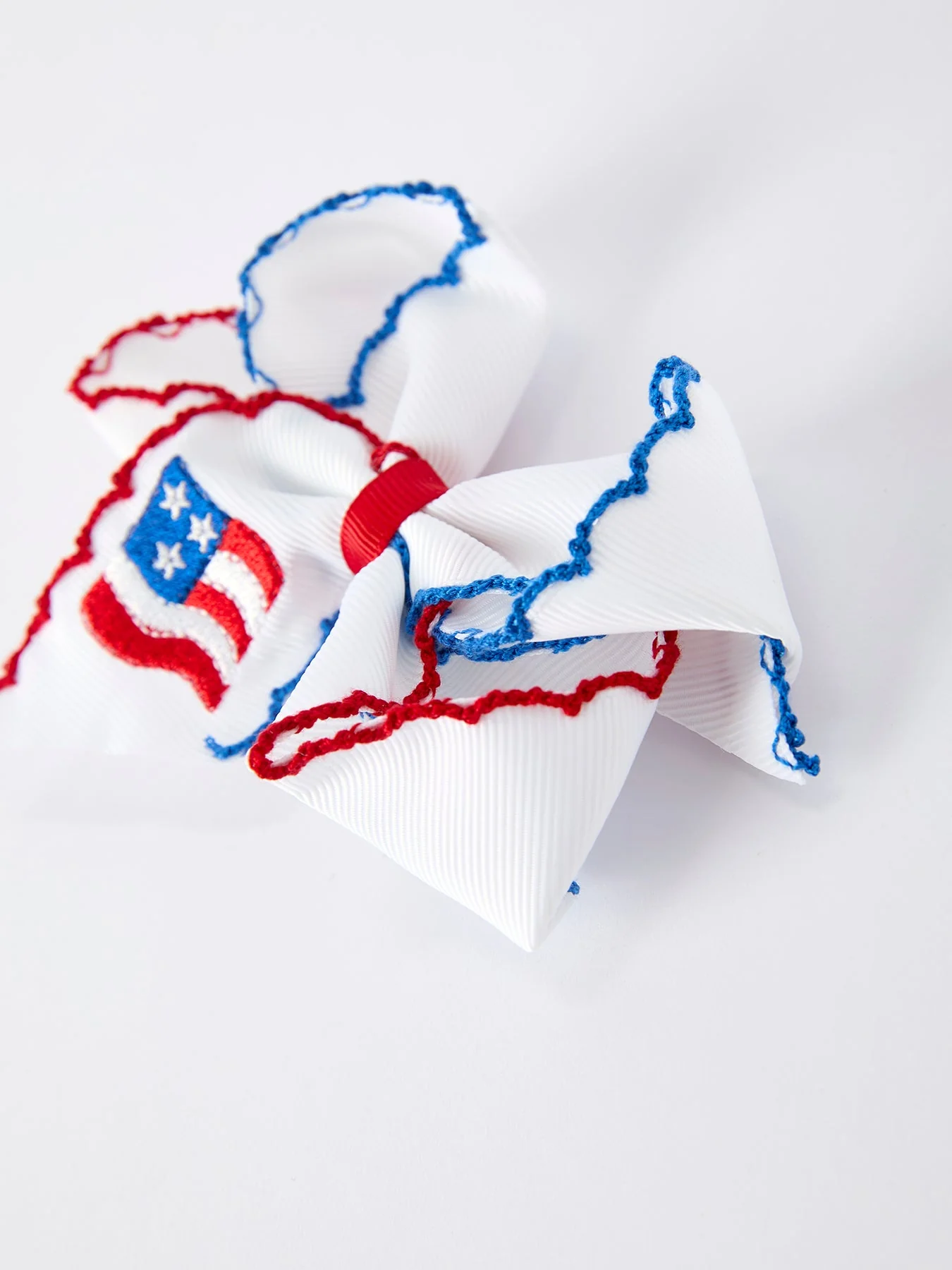 Stars & Stripes Flag Hair Bow – Toddler Girls July 4th Hair Accessory - Image 5