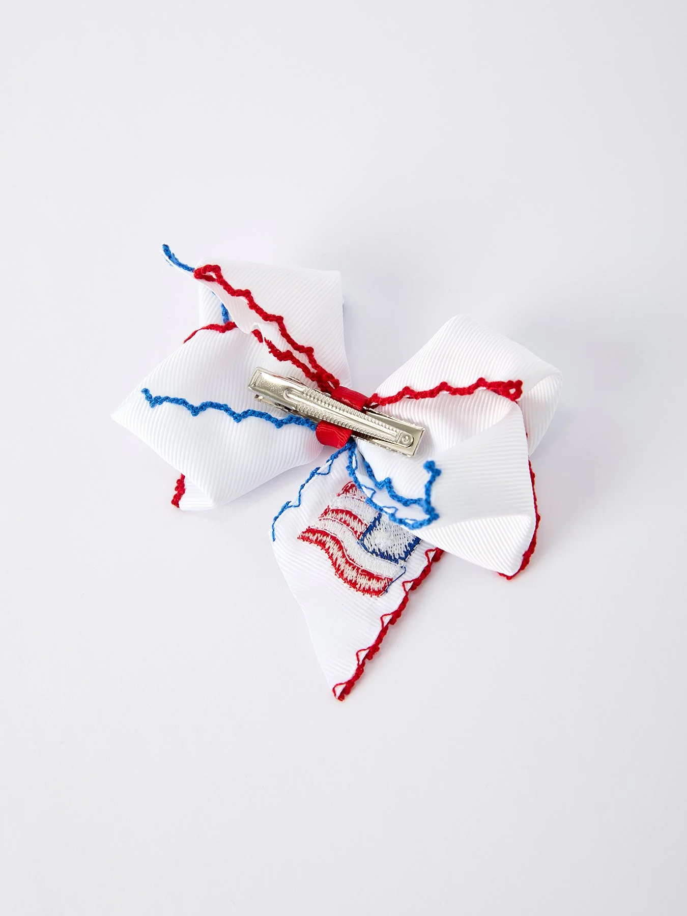 Stars & Stripes Flag Hair Bow – Toddler Girls July 4th Hair Accessory - Image 6