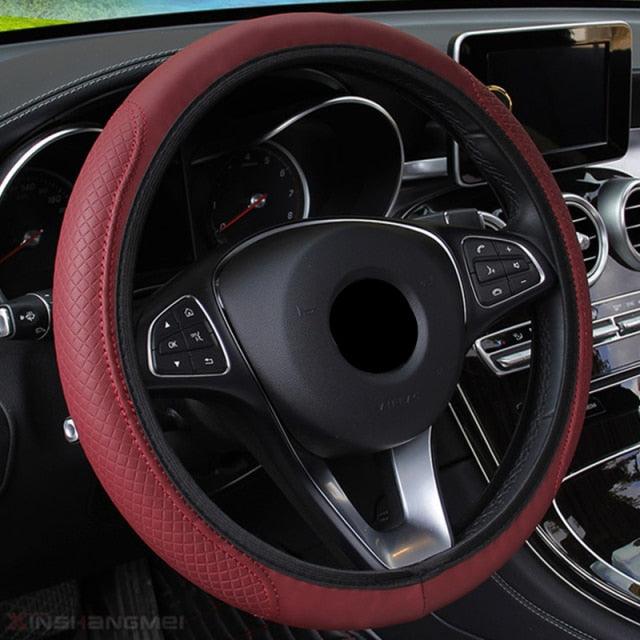 Steering Wheel Cover Braid On The Steering Wheel Cover Auto Car Steering Wheel Cover Wear-resistant Anti-slip Car Accessories Microfiber Breathable Wheel Cover Car Accessories Warm Steering Wheel Cover Winter Cool Summer Cover Interior - Image 10