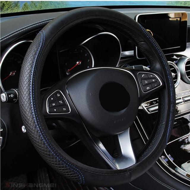 Steering Wheel Cover Braid On The Steering Wheel Cover Auto Car Steering Wheel Cover Wear-resistant Anti-slip Car Accessories Microfiber Breathable Wheel Cover Car Accessories Warm Steering Wheel Cover Winter Cool Summer Cover Interior - Image 5