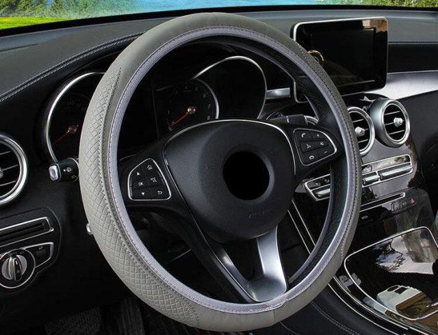 Steering Wheel Cover Braid On The Steering Wheel Cover Auto Car Steering Wheel Cover Wear-resistant Anti-slip Car Accessories Microfiber Breathable Wheel Cover Car Accessories Warm Steering Wheel Cover Winter Cool Summer Cover Interior - Image 6