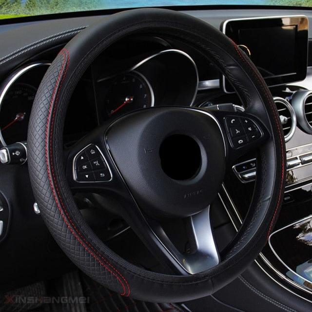 Steering Wheel Cover Braid On The Steering Wheel Cover Auto Car Steering Wheel Cover Wear-resistant Anti-slip Car Accessories Microfiber Breathable Wheel Cover Car Accessories Warm Steering Wheel Cover Winter Cool Summer Cover Interior - Image 9