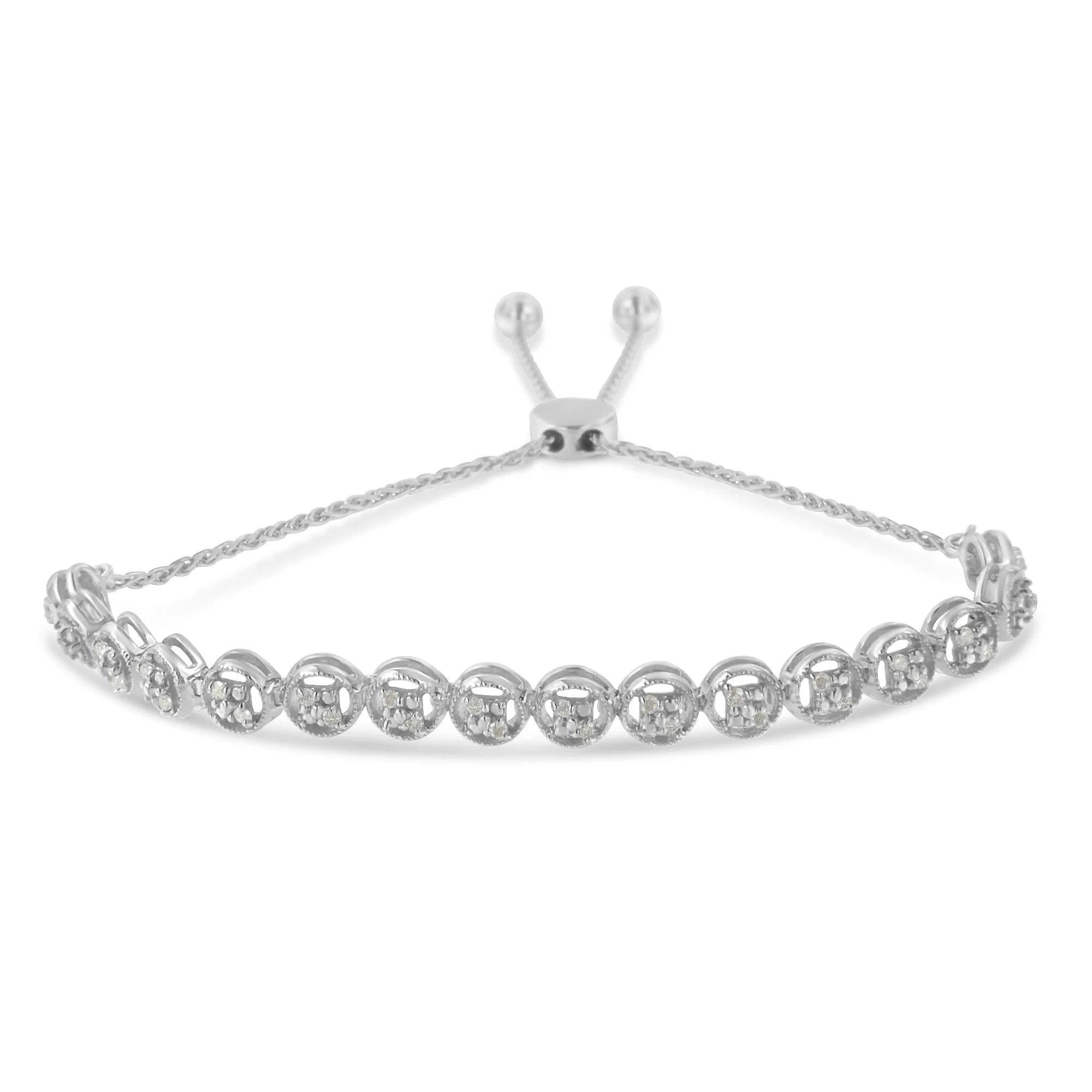 Sterling Silver Diamond Bolo Bracelet (0.25 cttw, I-J Color, I3 Clarity) - Image 5
