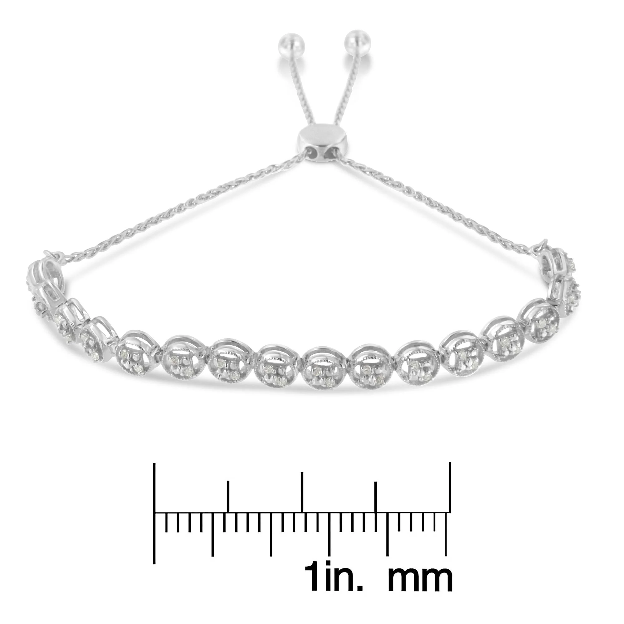 Sterling Silver Diamond Bolo Bracelet (0.25 cttw, I-J Color, I3 Clarity) - Image 6