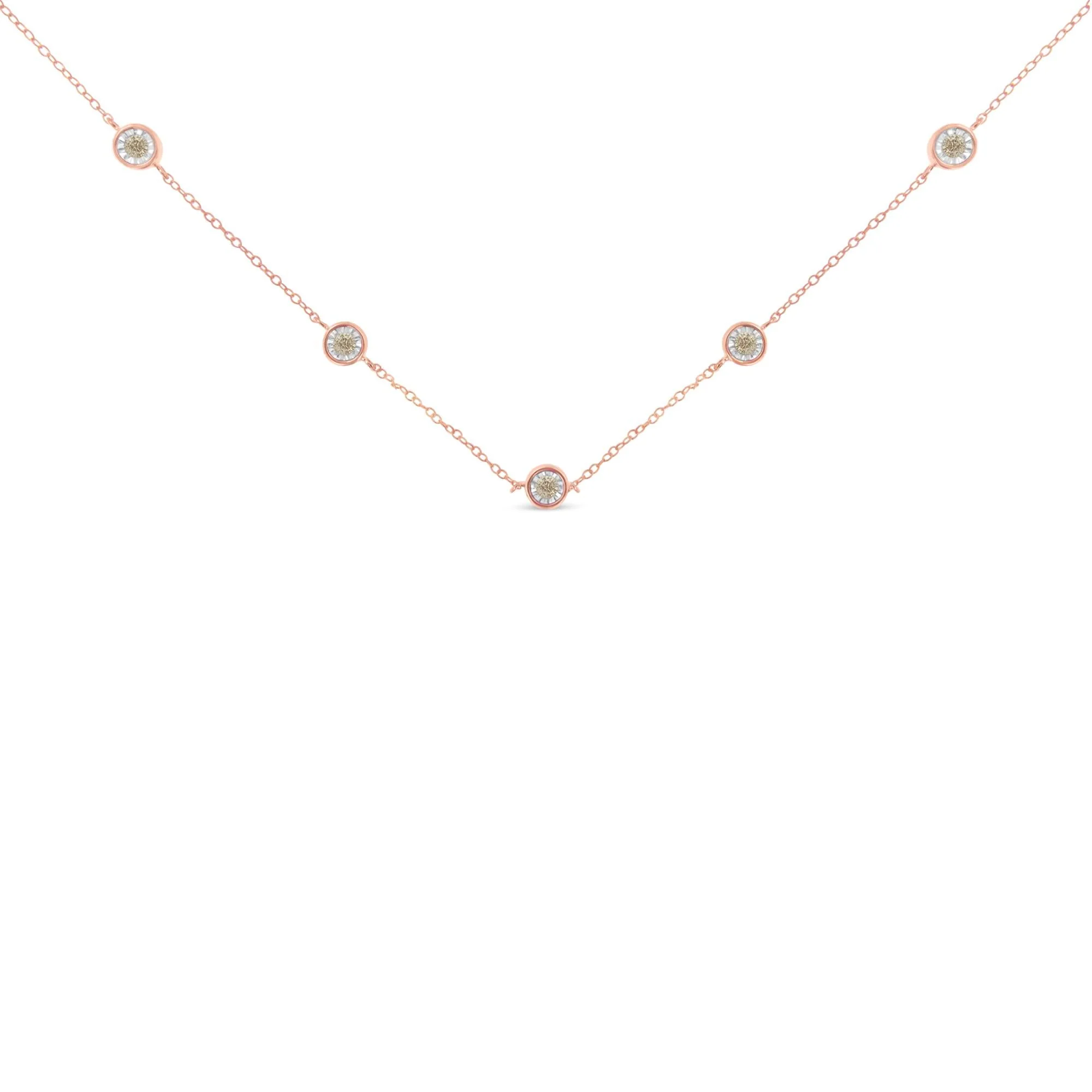 Sterling Silver Diamond Station Necklace (1/2 cttw, K-L Color, I2-I3 Clarity) - Image 3