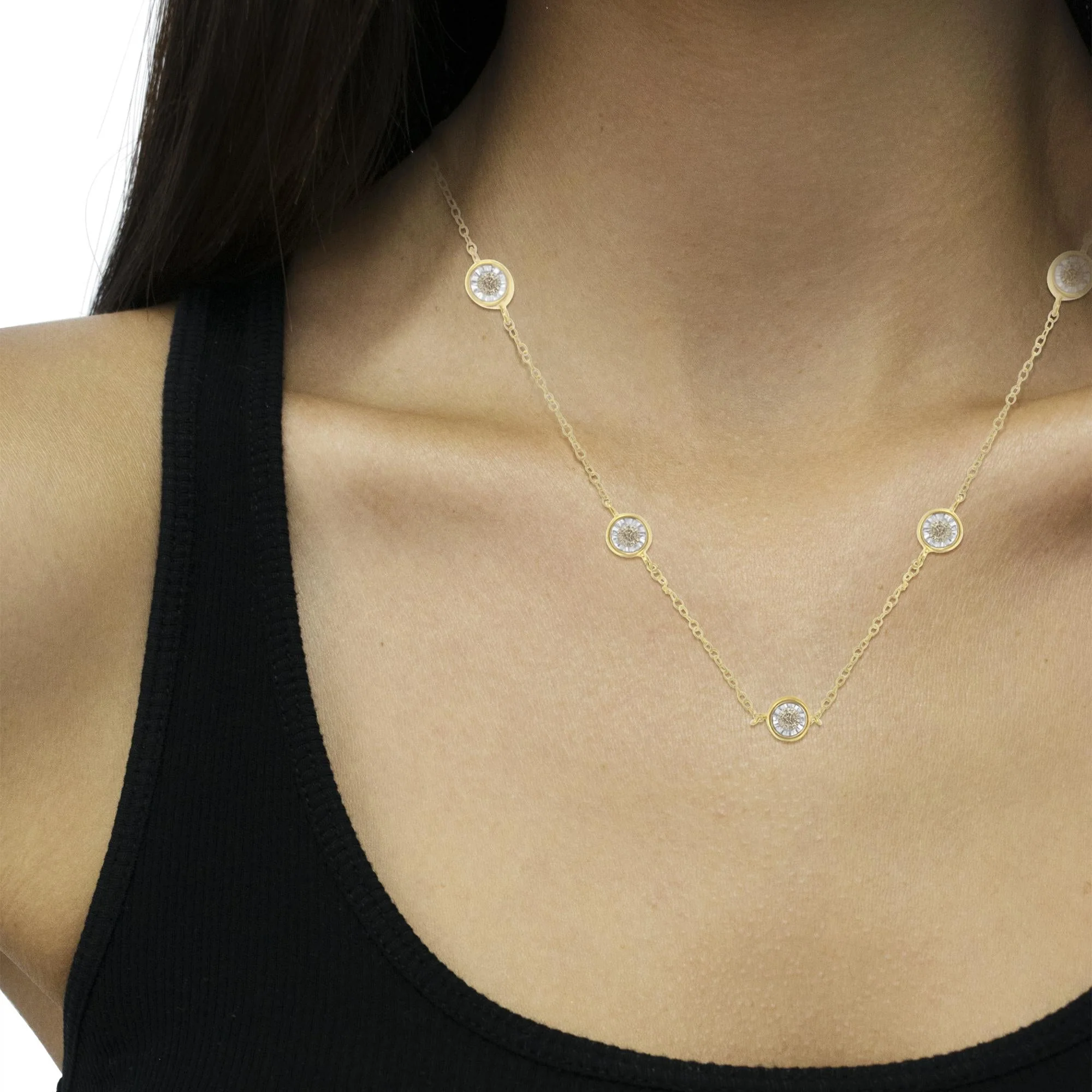 Sterling Silver Diamond Station Necklace (1/2 cttw, K-L Color, I2-I3 Clarity) - Image 6