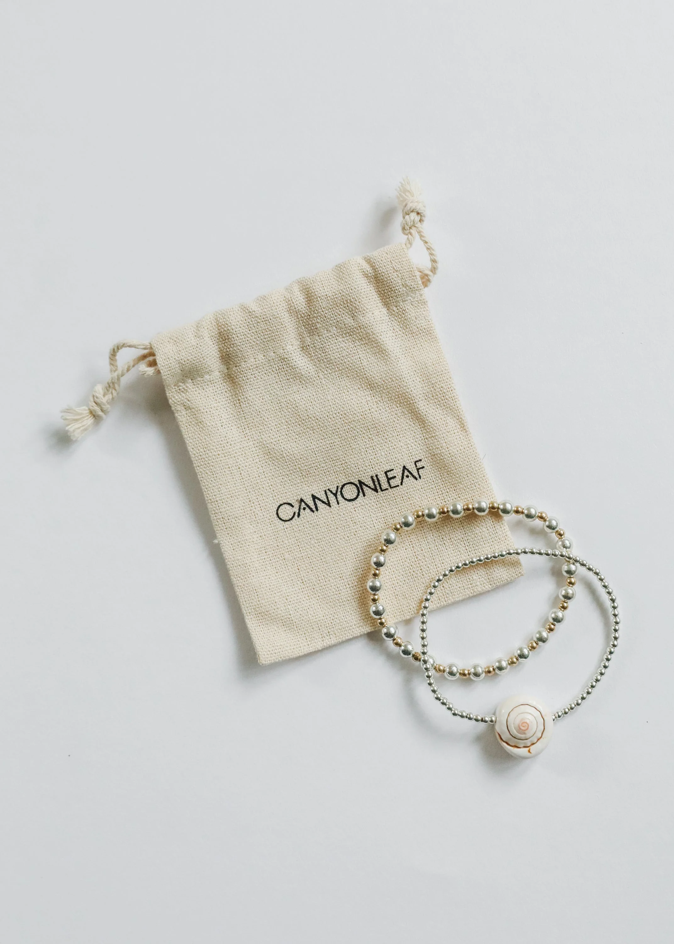 Sterling Silver + Sea Shell || Beaded Anklet or Bracelet - Image 2