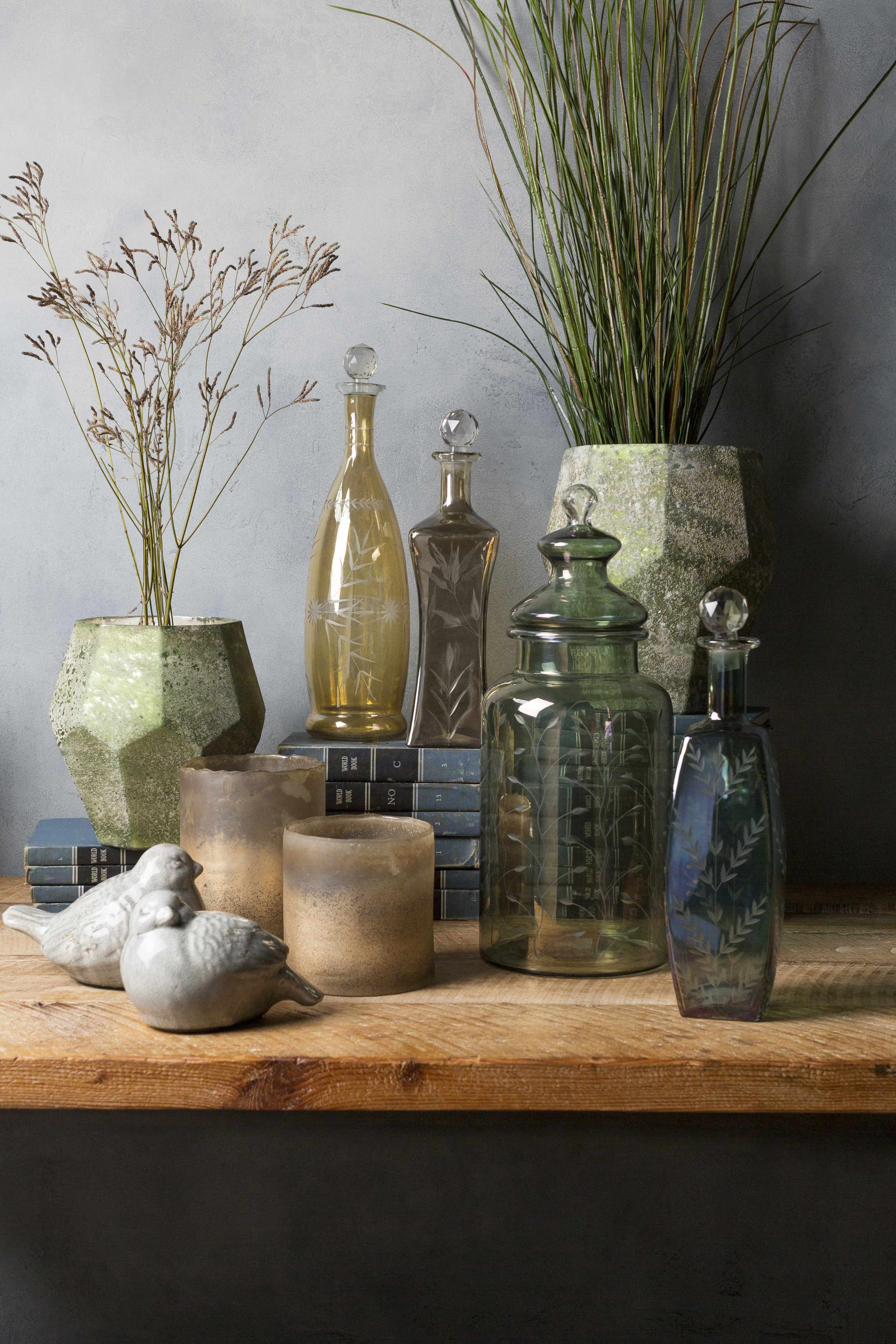 Stewartville Green Etched Glass Jar - Clearance - Image 3