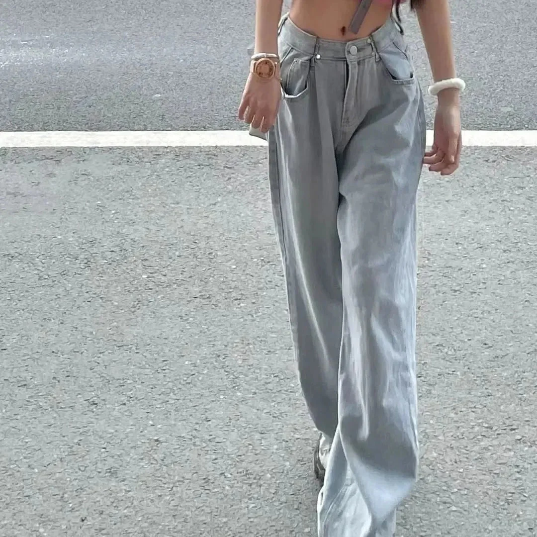 Straight-leg High-rise Casual Wide-leg Jeans - Image 8