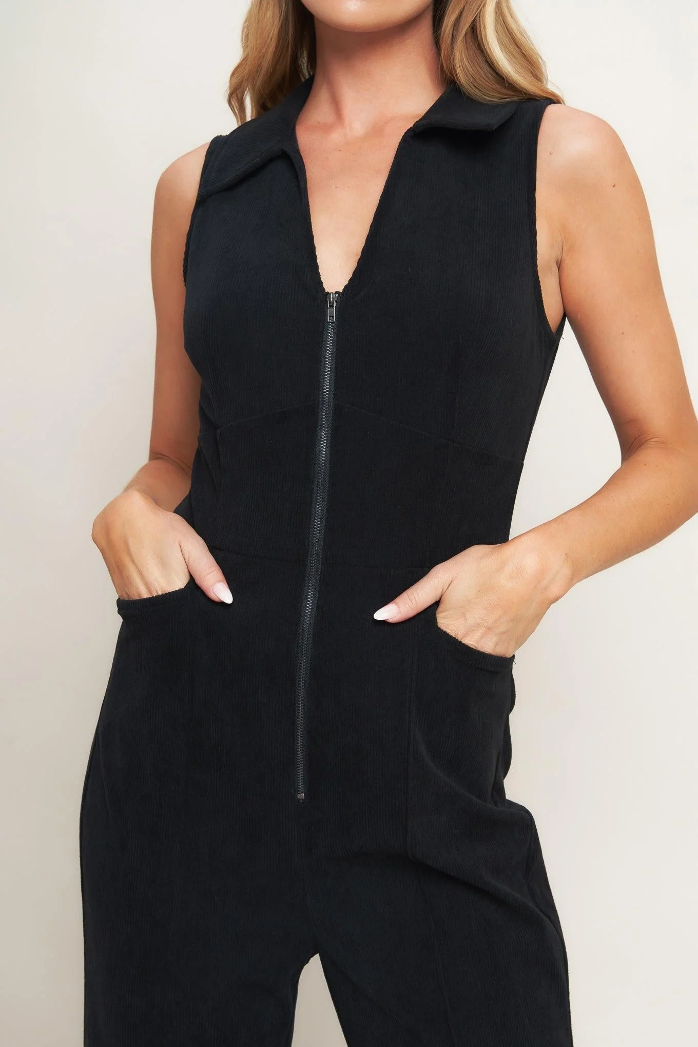 Street Icon Black Corduroy Jumpsuit - Image 6