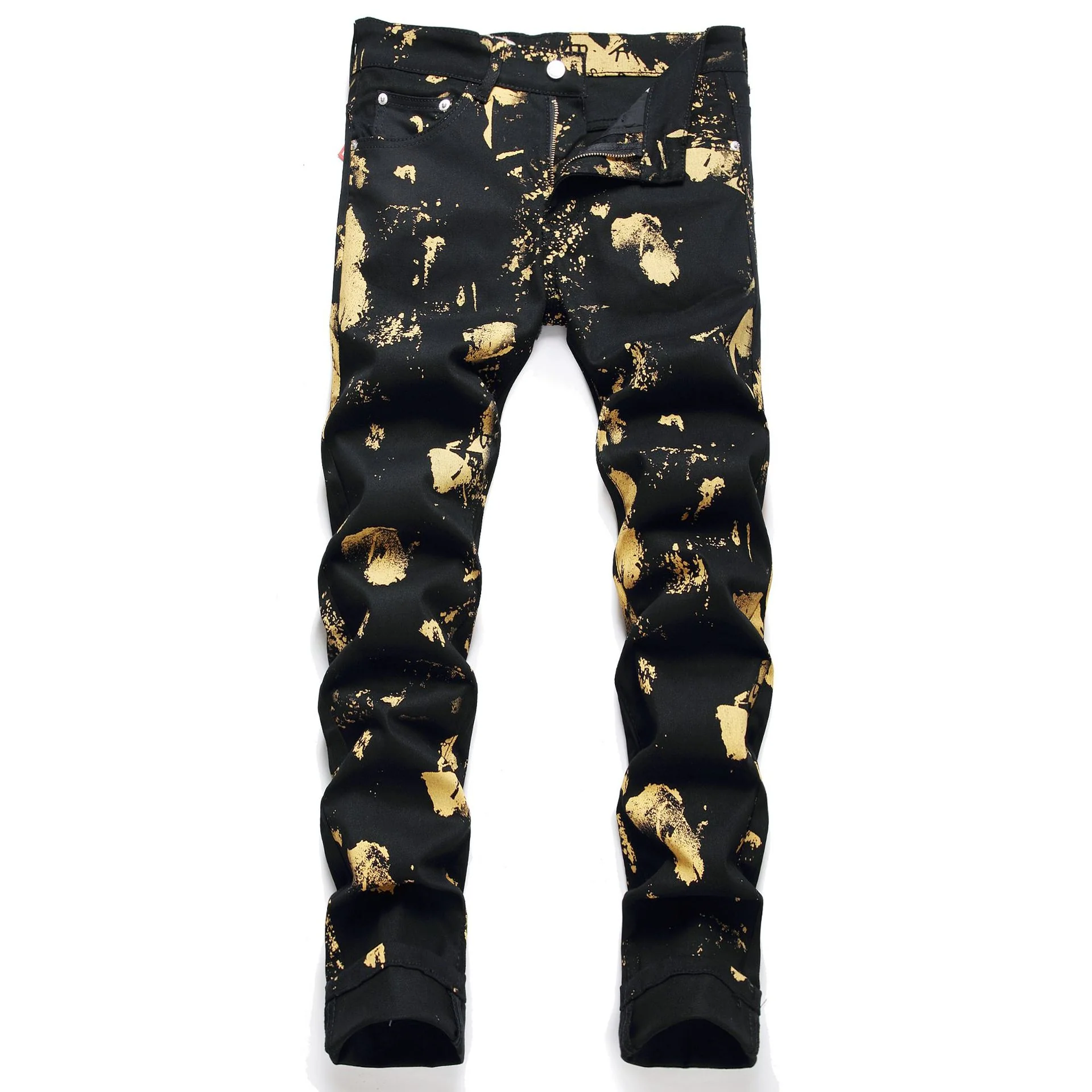 Street Mid Waist Casual Men's Jeans Digital Printing Trousers - Image 2