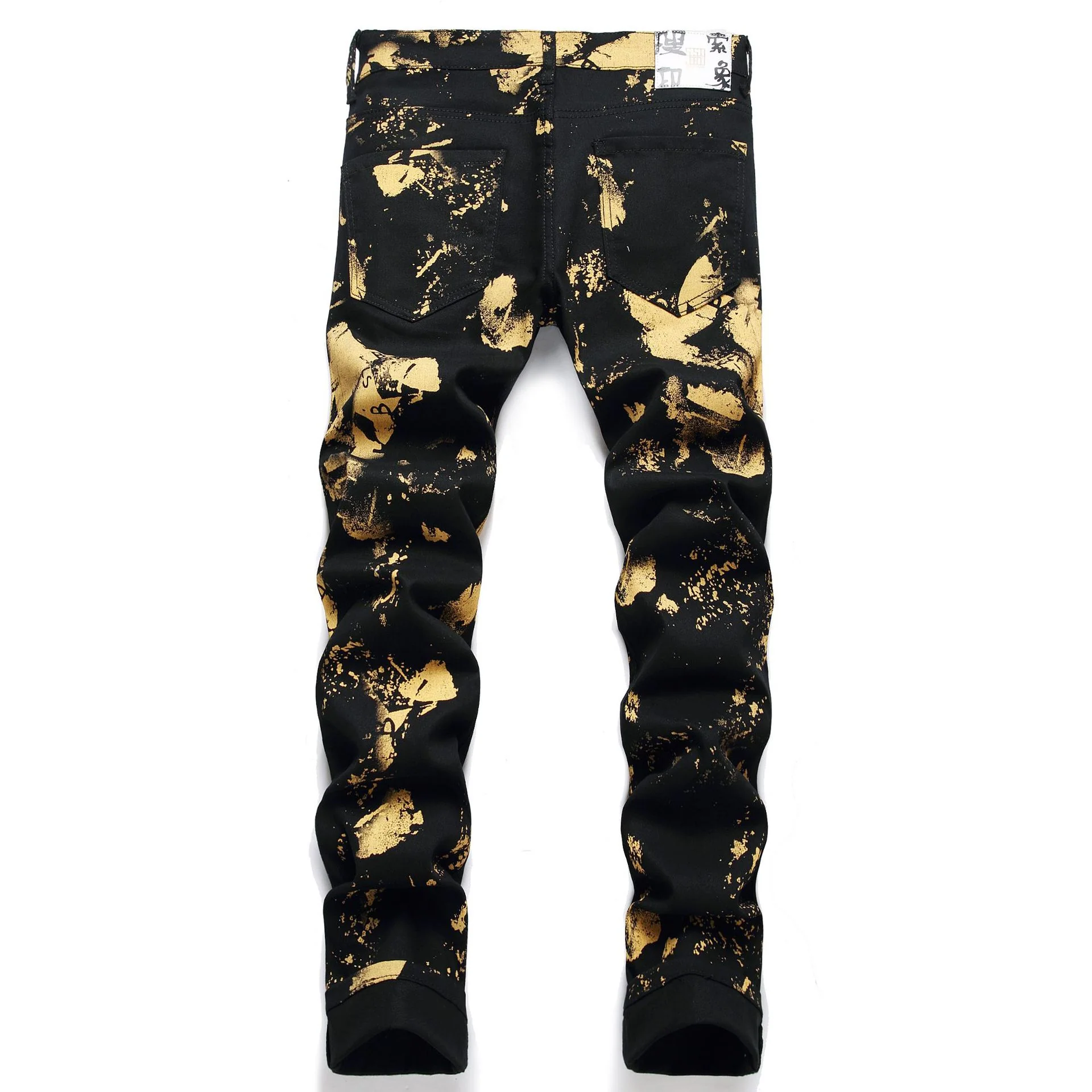Street Mid Waist Casual Men's Jeans Digital Printing Trousers - Image 3