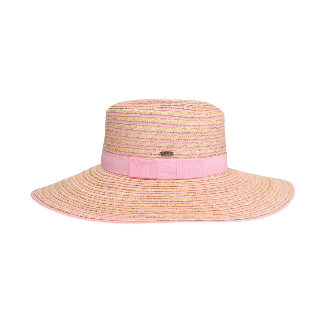 Stripe C.C Boater Sun Hat - Image 3