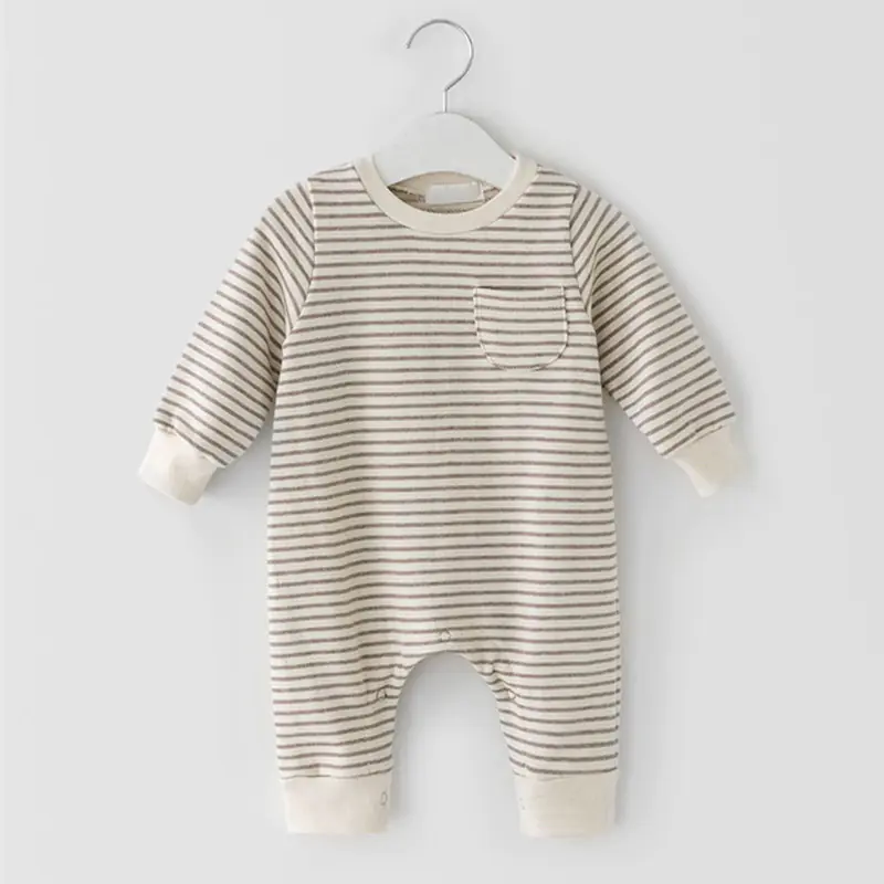 Striped Long-Sleeved Jumpsuit for Baby Boys and Girls - Image 11
