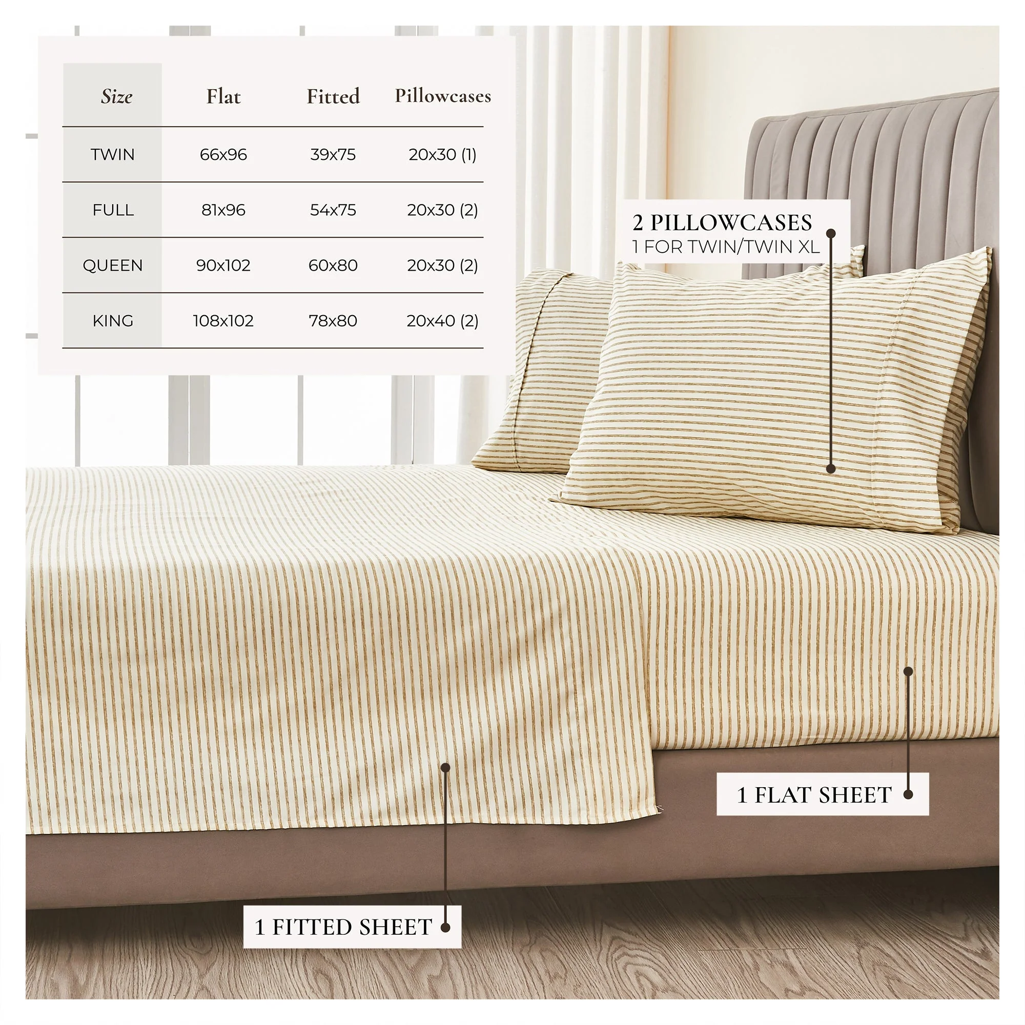 Striped Sheet Set - Evette Collection - Image 12