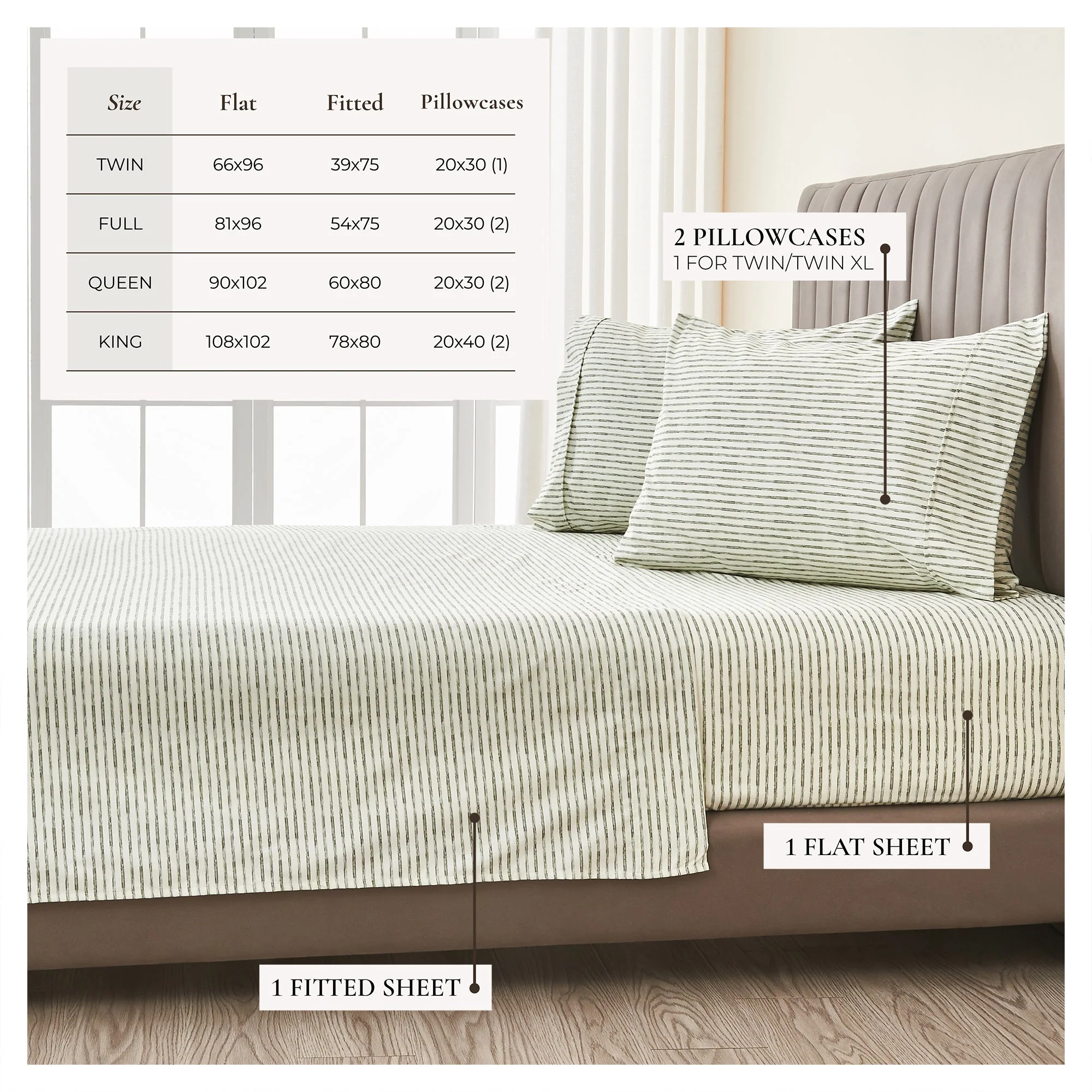 Striped Sheet Set - Evette Collection - Image 19