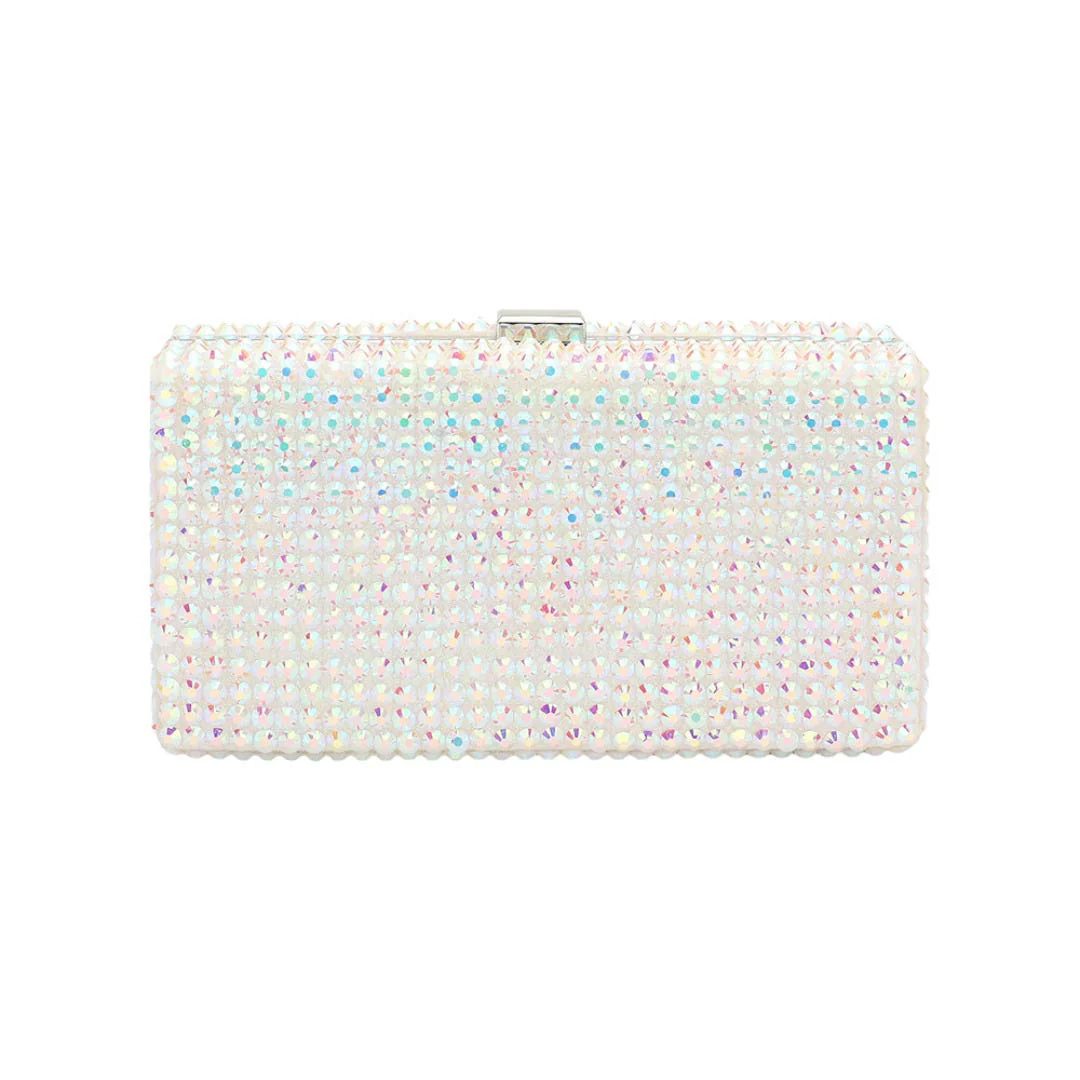Studded Bling Rectangle Evening Clutch Crossbody Bag - Image 5
