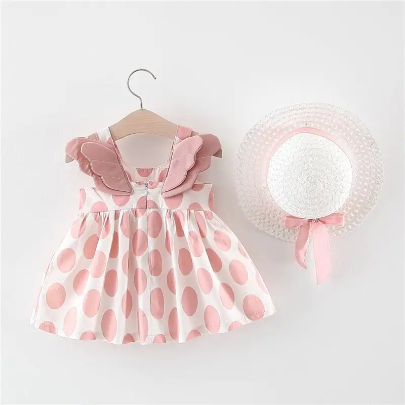 Summer Big Dot Wings Princess Dress with Hat - Image 11