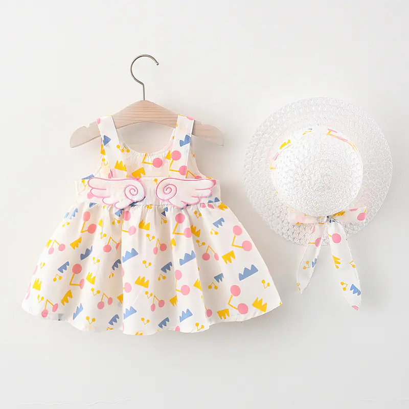 Summer Big Dot Wings Princess Dress with Hat - Image 18