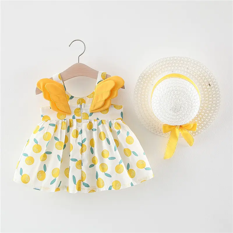 Summer Big Dot Wings Princess Dress with Hat - Image 21