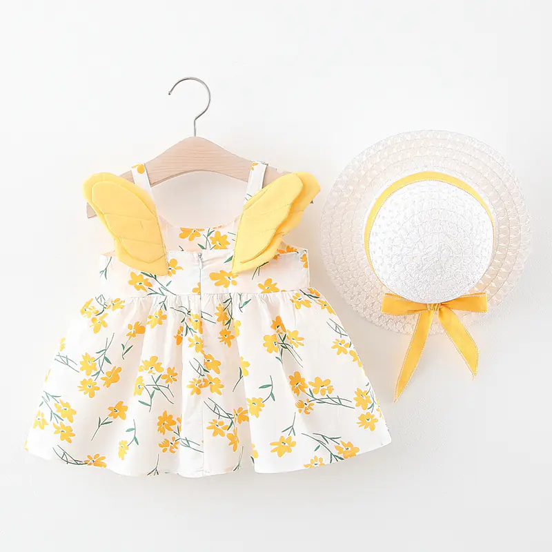 Summer Big Dot Wings Princess Dress with Hat - Image 3