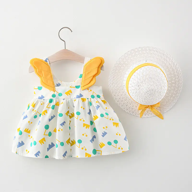 Summer Big Dot Wings Princess Dress with Hat - Image 32
