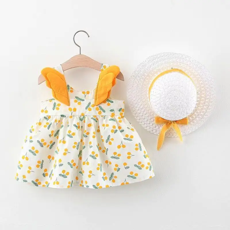 Summer Big Dot Wings Princess Dress with Hat - Image 51