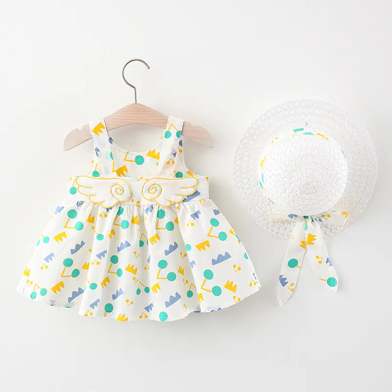 Summer Big Dot Wings Princess Dress with Hat - Image 54