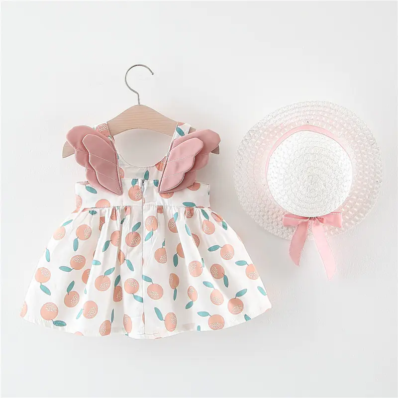 Summer Big Dot Wings Princess Dress with Hat - Image 60