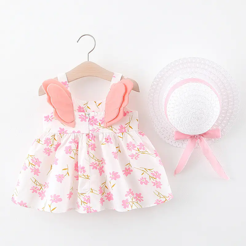 Summer Big Dot Wings Princess Dress with Hat - Image 63