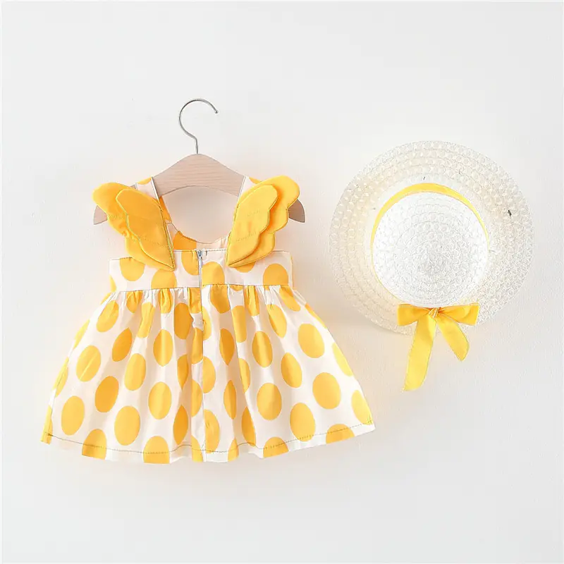 Summer Big Dot Wings Princess Dress with Hat - Image 7