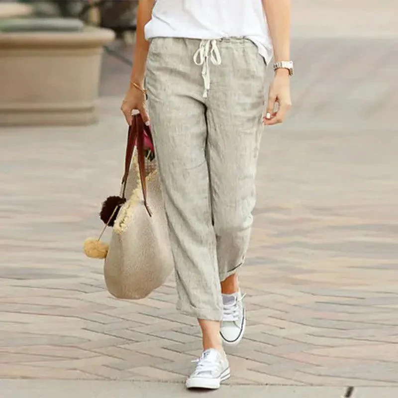 Summer Elegance Drawstring Trousers - Image 39