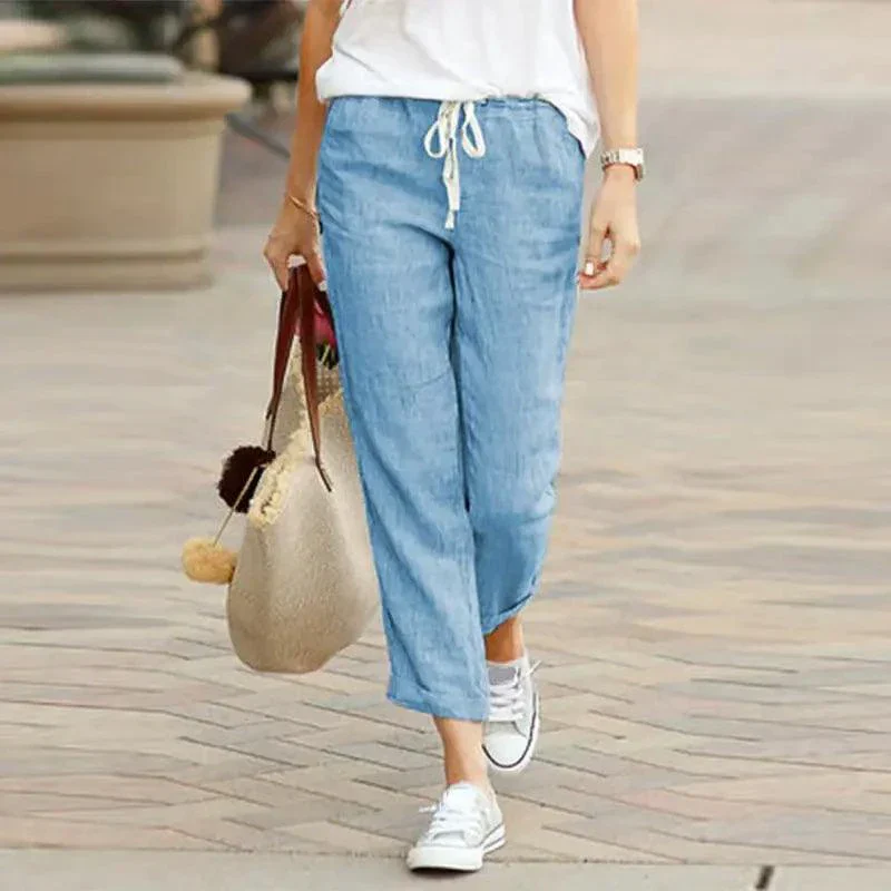 Summer Elegance Drawstring Trousers - Image 41