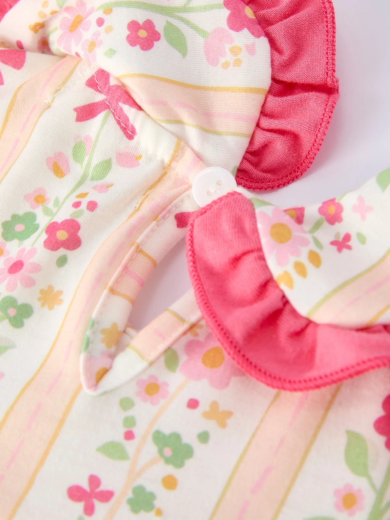 Summer Floral Bow Ruffle Girls Dress - Image 4