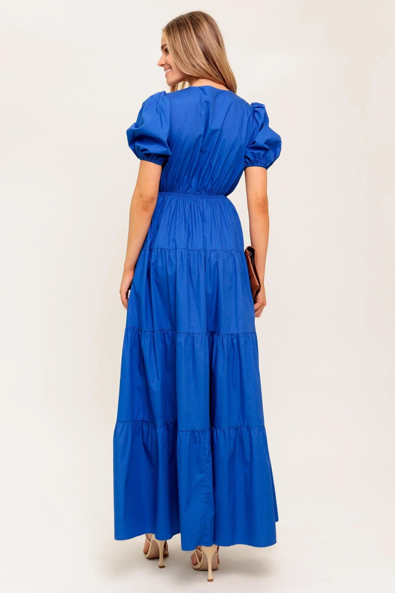 Summer Glow Royal Blue Woven Maxi Dress - Image 6