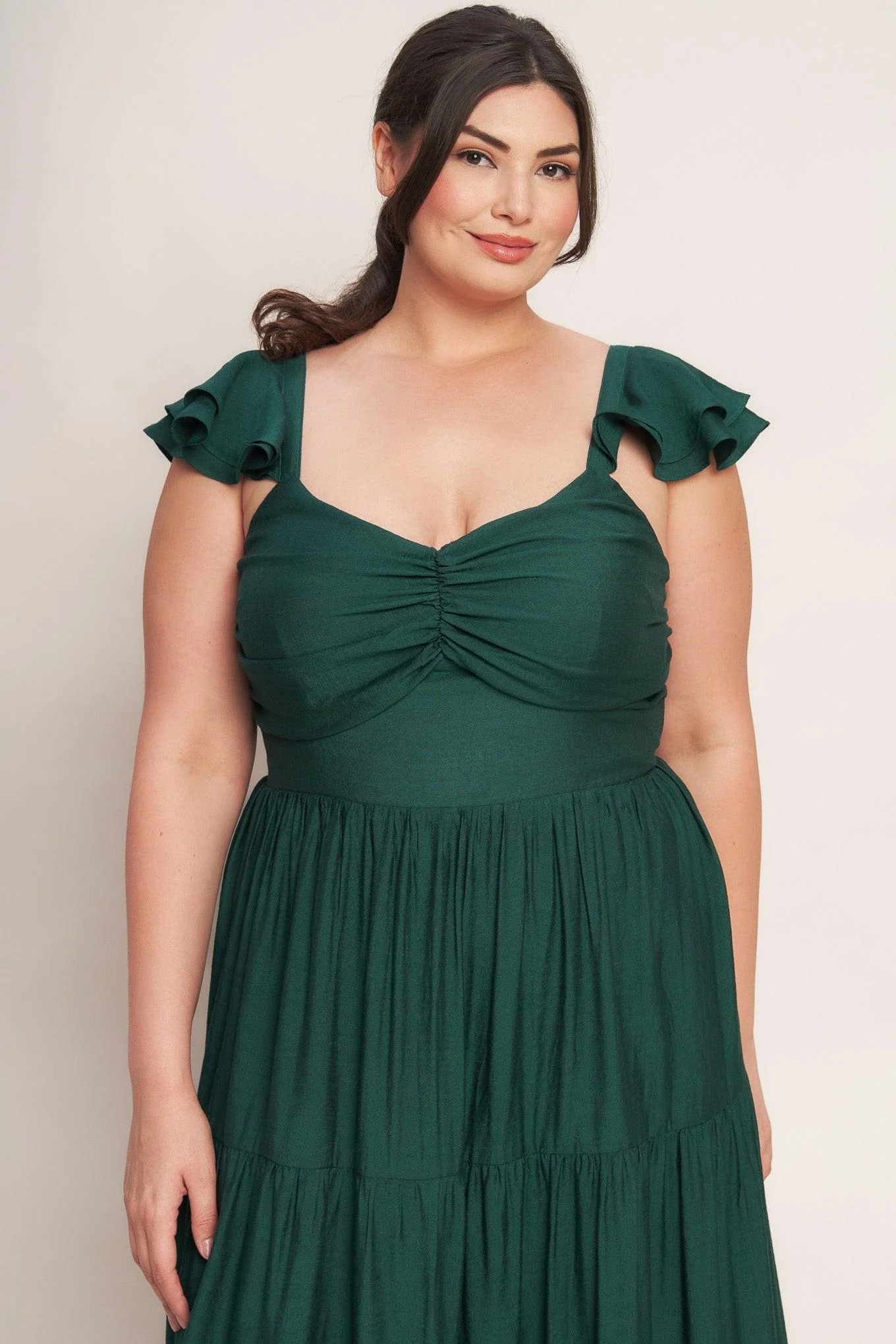Summer Milk Forest Green Woven Maxi Dress - Image 8