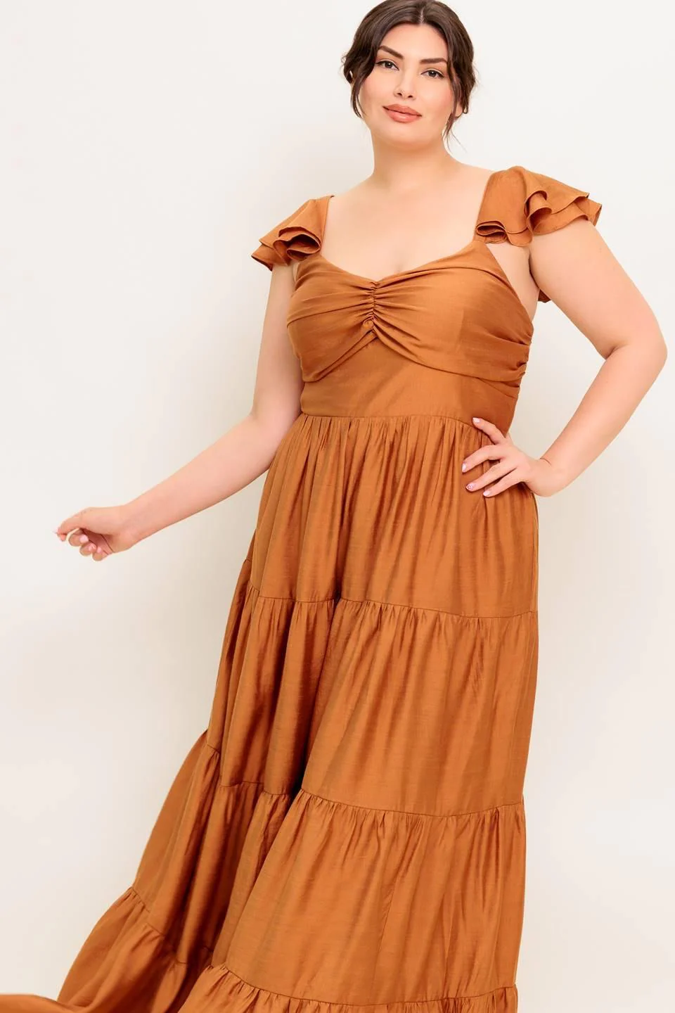 Summer Milk Rust Woven Maxi Dress - Image 12